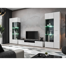 Wall Unit SOLIDO TWIN - Living Room Furniture Set - Norwegian Pine / White Gloss