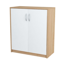 JULIA - Base Cabinet with Shelves - 2 Doors - Sonoma Oak / White Matt H85cm W74cm D35cm