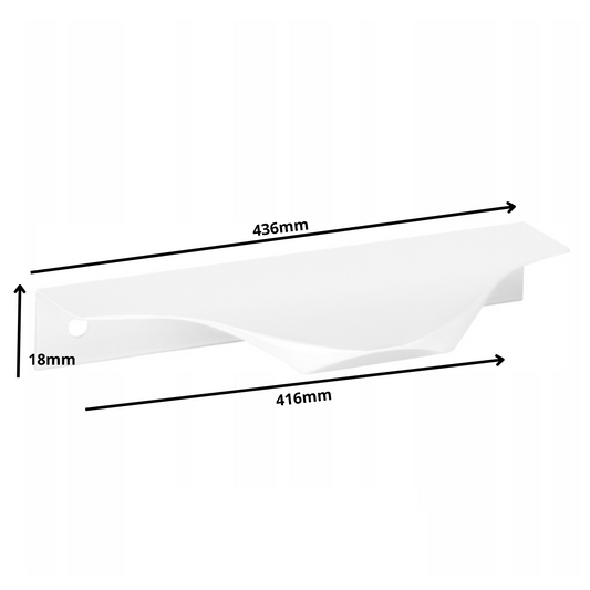 Edge Grip Round Profile Handle 416mm (436mm total length) - White