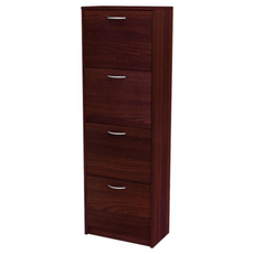 JULIA - Shoe Cabinet - 4 Tier Storage - Wenge H152cm W50cm D28cm
