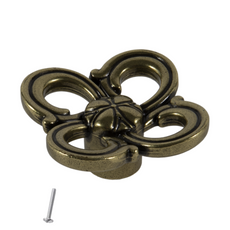 Vintage Cabinet Knob - 45mm x 45mm - Antique Brass
