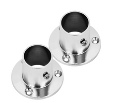 Set of 2 High Flange for 25mm Pipe, Chrome