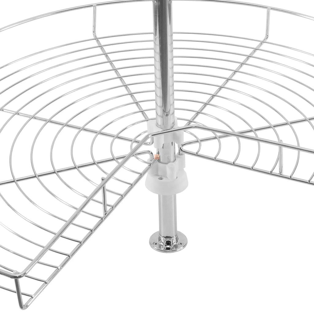 2 Tier Corner Rotating Baskets 3/4 - 690mm - Chrome
