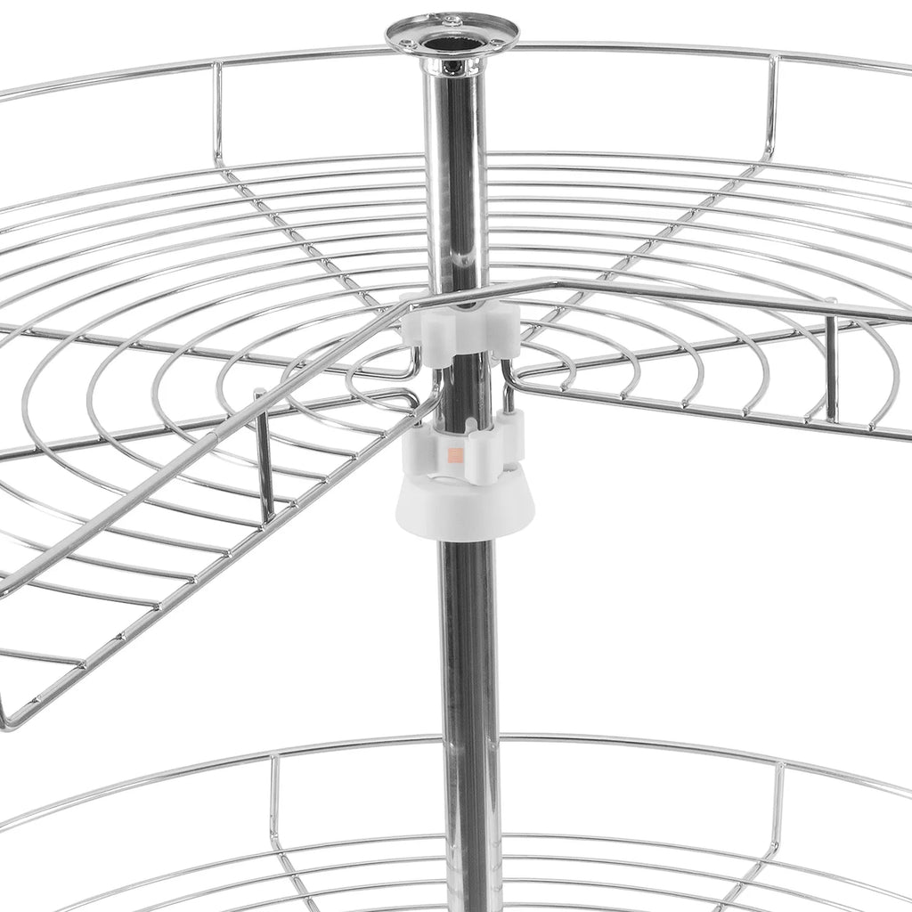 2 Tier Corner Rotating Baskets 3/4 - 690mm - Chrome