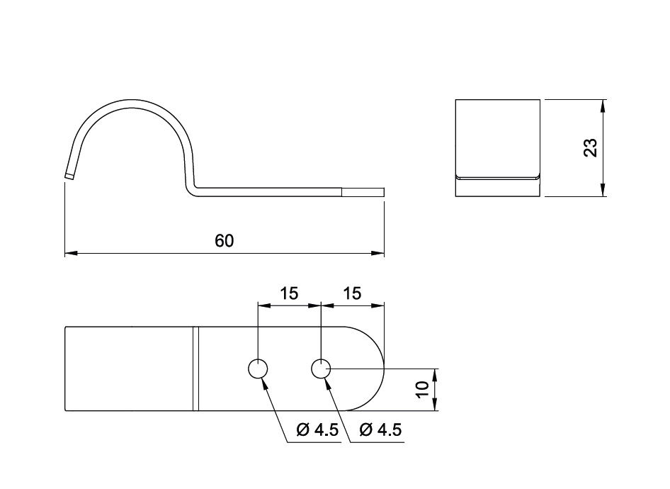 25mm Horizontal Board Holder, Chrome