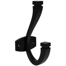 Double Hat & Coat Hook - 128mm - Black