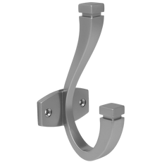 Double Hat & Coat Hook - 128mm - Silver