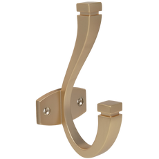 Double Hat & Coat Hook - 128mm - Gold Matt