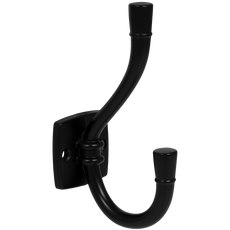 Double Hat & Coat Hook - 115mm - Black