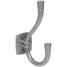 Double Hat & Coat Hook - 115mm - Silver