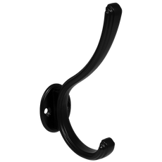 Double Hat & Coat Hook - 124mm - Black