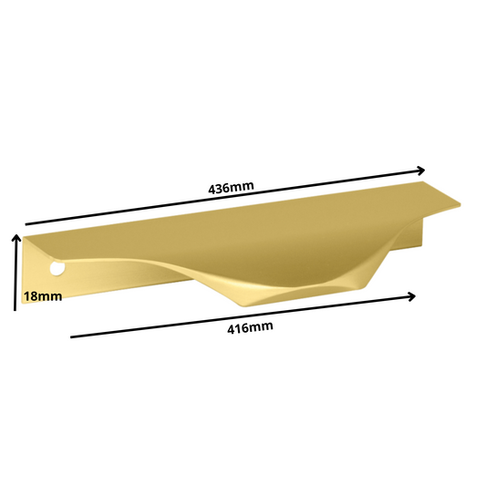 Edge Grip Round Profile Handle 416mm (436mm total length) - Gold