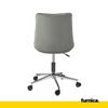 EDMONDO- Quilted Velour Velvet Office Chair with Silver Chrome Legs - Grey