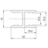 10mm H-Bar Connecting Horizontal Aluminum Profile 560cm - Cognac Anodized