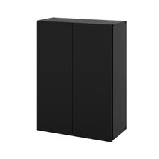 EMILY Bathroom Cabinet Storage Hanging Unit with Doors and Shelves - Black Matt H80cm W60cm D30cm