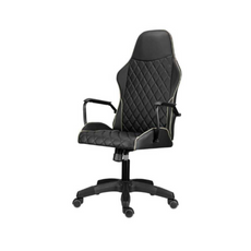 FABIO I - Quilted Office Chair Covered With High-Quality Micro Mesh - Black H121cm W66cm