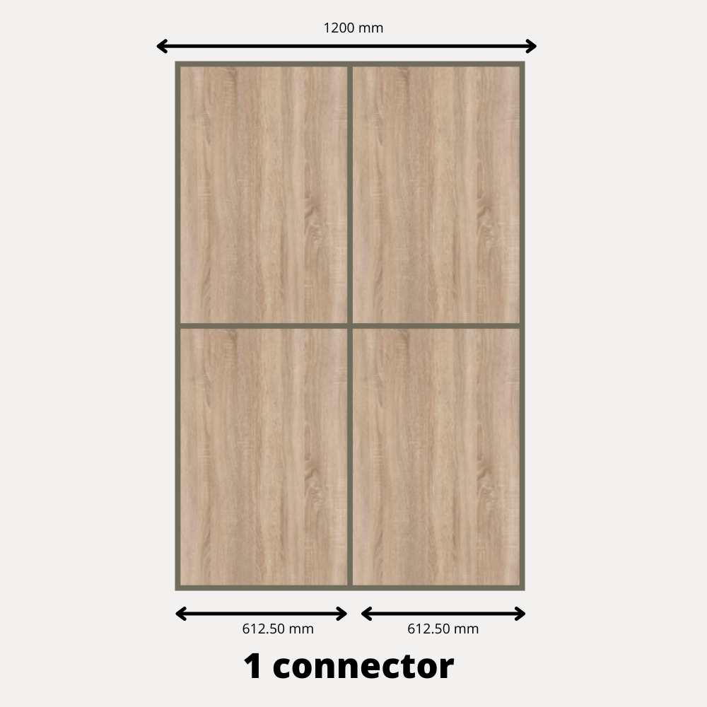 2x Sliding Wardrobe Doors - H: up to 2750mm W: 1200mm - MFC