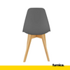 MARCELLO - Plastic Dining / Office Chair with Wooden Legs - Grey
