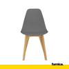 MARCELLO - Plastic Dining / Office Chair with Wooden Legs - Grey