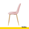 FLAVIO - Durable Velour Velvet Dining / Office Chair with Wooden Legs - Pink