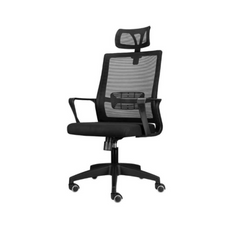 FABIO III - Office Chair Covered With High-Quality Micro Mesh - Black H128cm W66cm
