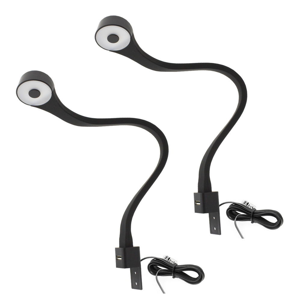 2 Bedroom LED Lamps with USB + Power Supply (F02)