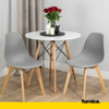 MARCELLO - Plastic Dining / Office Chair with Wooden Legs - Grey