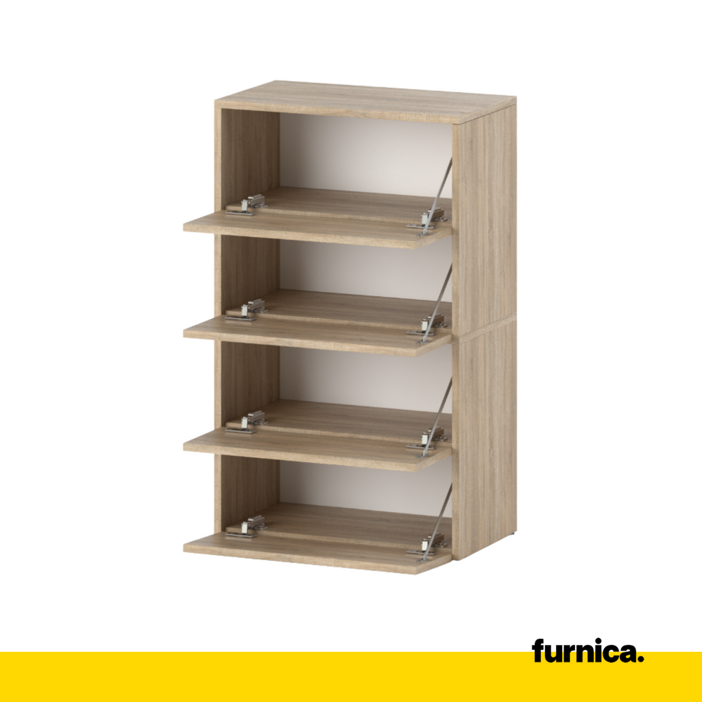 JACK - Shoe Cabinet - 4 Tier Storage - Sonoma Oak H100cm W60cm D36cm