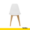 MARCELLO - Plastic Dining / Office Chair with Wooden Legs - White