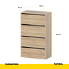 JACK - Shoe Cabinet - 4 Tier Storage - Sonoma Oak H100cm W60cm D36cm