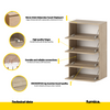JACK - Shoe Cabinet - 4 Tier Storage - Sonoma Oak H100cm W60cm D36cm