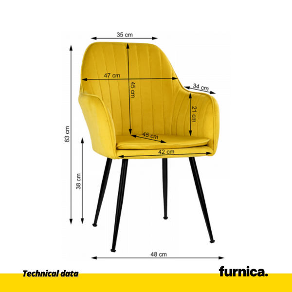 AMEDEO Quilted Velour Velvet Dining / Office Chair with Black Chrome