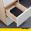 CUBA - Computer Desk with 6 Push to Open Drawers and Keyboard Tray H78cm W130cm D50cm - White Matt