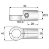 25mm Half S-Type Connector, Chrome
