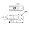 25mm Single Arm Connector, Chrome
