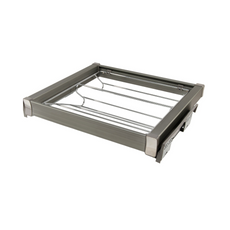 Pull Out Shelf for Shoes 70 cm Soft-Close - Chrome/Aluminum - Grey