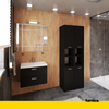 EMMA Bathroom Cabinet Storage Unit with Doors and Shelves - Black Matt H165cm W30cm D30cm