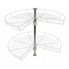 2 Tier Corner Rotating Baskets 3/4 - 600mm - White