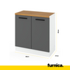 RENO - Kitchen Set - White Matt with Worktop - 8 Units - 260 cm