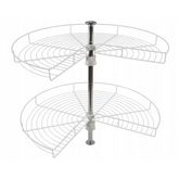 2 Tier Corner Rotating Baskets 3/4 - 750mm - White