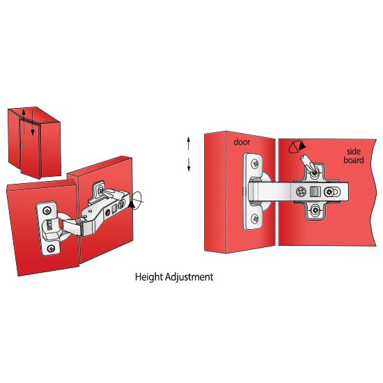+30º Soft-Close Hinge, H2 Mounting Plate, Angled Doors