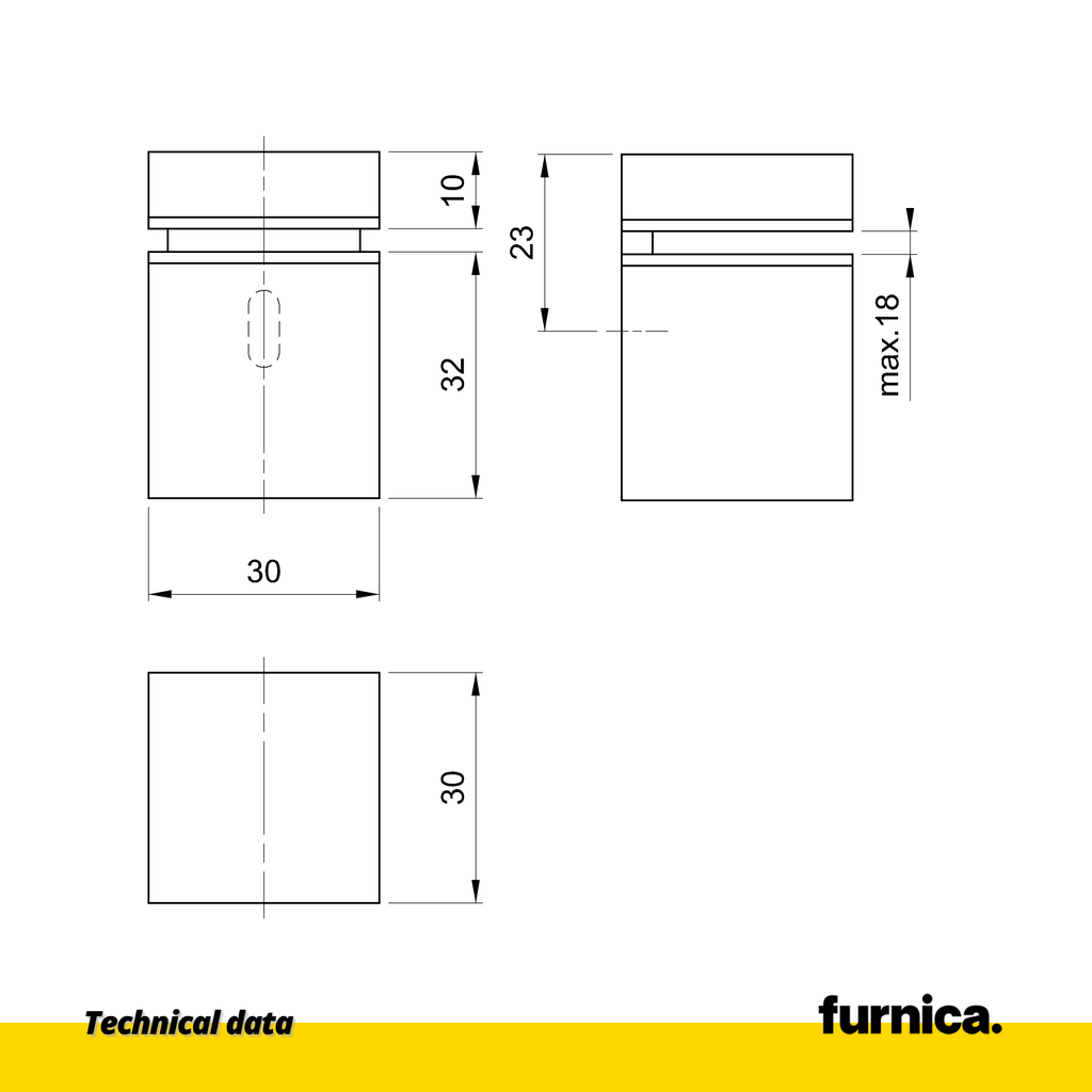 Glass and Plate Holder Rectangular - Stainless Steel