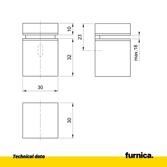 Glass and Plate Holder Rectangular - Chrome