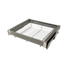 Pull Out Storage Baskets for 60cm cabinet Soft-Close - Single shelf - Chrome