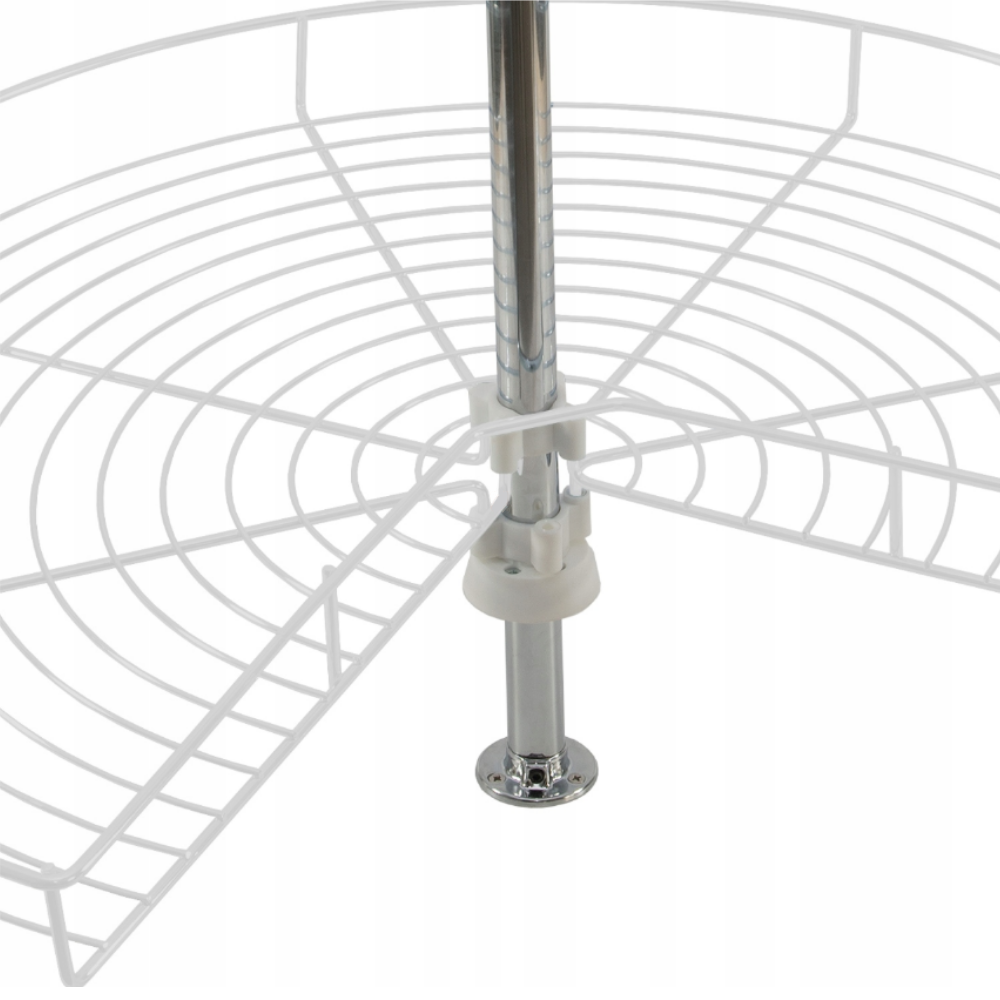2 Tier Corner Rotating Baskets 3/4 - 690mm - White