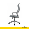 FEDERICO - Quilted Office Chair Covered With High-Quality Micro Mesh - Gray H123cm W65cm