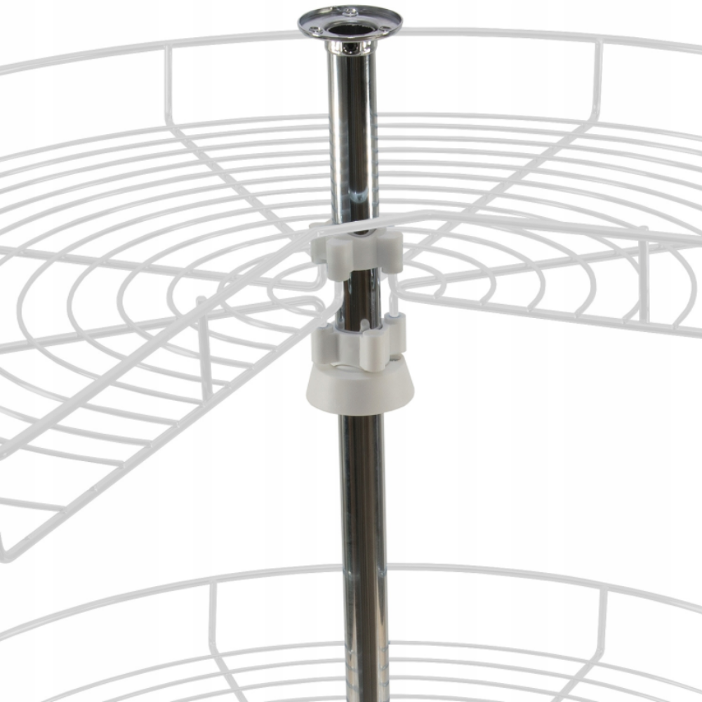 2 Tier Corner Rotating Baskets 3/4 - 600mm - White
