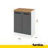 RENO - Kitchen Set - Wotan Oak / White Matt with Worktop - 8 Units - 260 cm