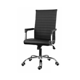 NICOLA - Office Chair Covered With High-Quality Eco Leather - Black  H115cm W64cm