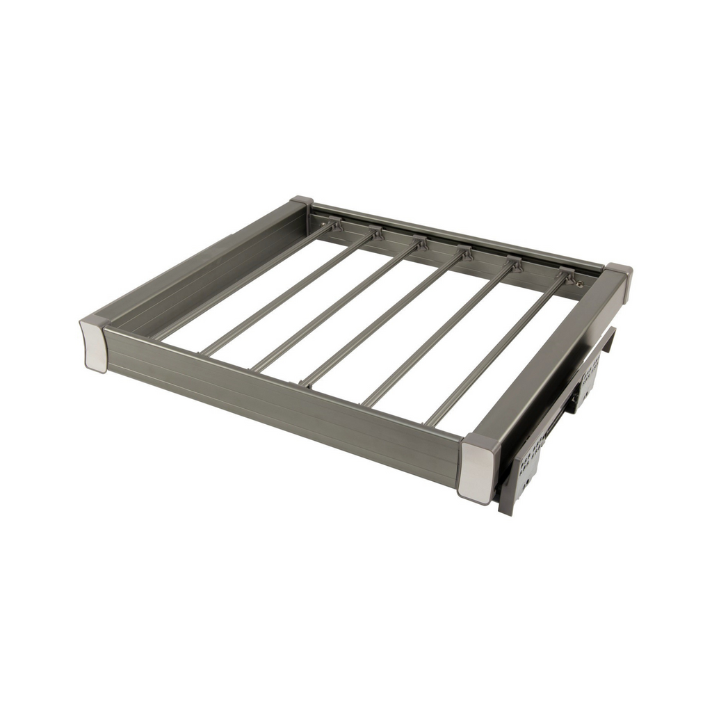 Pull Out Trouser Hanger for 60 cm Cabinet Soft-Close - Single Shelf - Grey